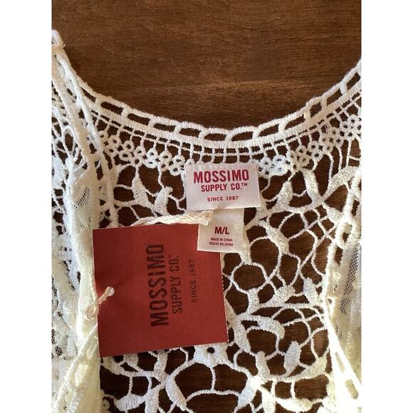 MOSSIMO Bohemian Lace Open Front Vest BOHO CHIC 100% Cotton Ivory Medium - Large - Picture 6 of 14
